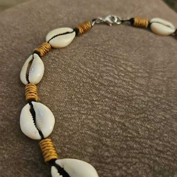 VTG Macrame Cowrie Shell Men's Surfer Festival Choker Necklace - Picture 6 of 6